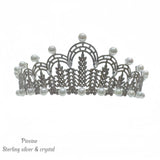 Pivoine Bridal Tiara Milano Sterling Silver and Crystal Handmade Crown 4