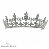 Pivoine Bridal Tiara Milano Sterling Silver and Crystal Handmade Crown 3