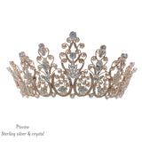 Pivoine Bridal Tiara Milano Sterling Silver and Crystal Handmade Crown 55*