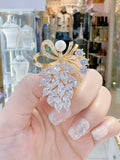 Lunachat Sterling Silver and Crystal Pearl Brooch Milano 40
