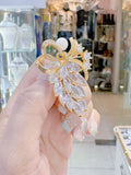 Lunachat Sterling Silver and Crystal Pearl Brooch Milano 40