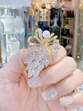 Lunachat Sterling Silver and Crystal Pearl Brooch Milano 40