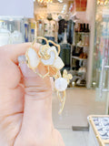 Lunachat Sterling Silver and Crystal Pearl Brooch Milano 35