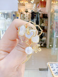 Lunachat Sterling Silver and Crystal Pearl Brooch Milano 35