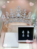 Pivoine Bridal Tiara Milano Sterling Silver and Crystal Handmade Crown 55*