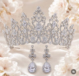 Pivoine Bridal Tiara Milano Sterling Silver and Crystal Handmade Crown 30
