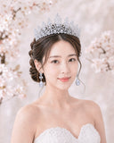 Pivoine Bridal Tiara Milano Sterling Silver and Crystal Handmade Crown 30