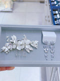 Pivoine Bridal Tiara Milano Sterling Silver and Crystal Handmade Hairpiece 85