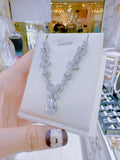 Pivoine Milano Sterling Silver and Crystal Bridal Necklace 49