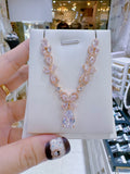 Pivoine Milano Sterling Silver and Crystal Bridal Necklace 48
