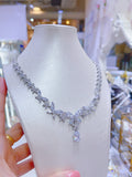 Pivoine Milano Sterling Silver and Crystal Bridal Necklace 31