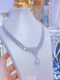 Pivoine Milano Sterling Silver and Crystal Bridal Necklace 14