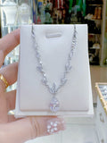 Pivoine Milano Sterling Silver and Crystal Bridal Necklace 45