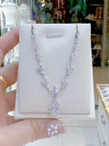 Pivoine Milano Sterling Silver and Crystal Bridal Necklace 45