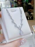 Pivoine Milano Sterling Silver and Crystal Bridal Necklace 45
