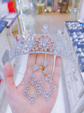 Pivoine Milano Sterling Silver and Crystal Bridal Earrings 127