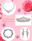 Pivoine Milano Sterling Silver and Crystal Bridal Necklace 40*