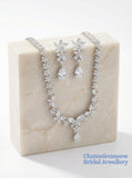 Pivoine Milano Sterling Silver and Crystal Bridal Necklace 31