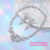 Pivoine Milano Sterling Silver and Crystal Bridal Necklace 58