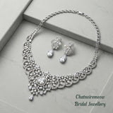 Pivoine Milano Sterling Silver and Crystal Bridal Earrings 112