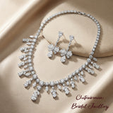 Pivoine Milano Sterling Silver and Crystal Bridal Necklace 60