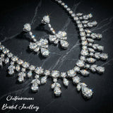 Pivoine Milano Sterling Silver and Crystal Bridal Necklace 60