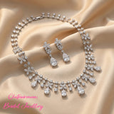 Pivoine Milano Sterling Silver and Crystal Bridal Necklace 41