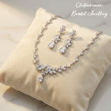 Pivoine Milano Sterling Silver and Crystal Bridal Necklace 36