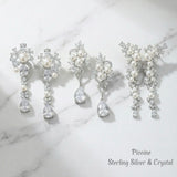 Pivoine Milano Sterling Silver and Crystal Bridal Earrings 87