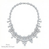 Pivoine Milano Sterling Silver and Crystal Bridal Necklace 39