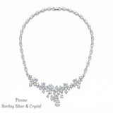 Pivoine Milano Sterling Silver and Crystal Bridal Necklace 40*