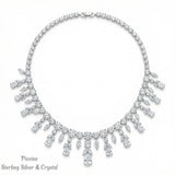Pivoine Milano Sterling Silver and Crystal Bridal Necklace 60
