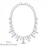Pivoine Milano Sterling Silver and Crystal Bridal Necklace 41