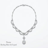 Pivoine Milano Sterling Silver and Crystal Bridal Necklace 59