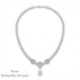 Pivoine Milano Sterling Silver and Crystal Bridal Necklace 16