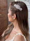 Pivoine Bridal Tiara Milano Sterling Silver and Crystal Handmade Hairpiece 17