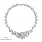 Pivoine Milano Sterling Silver and Crystal Bridal Necklace 58