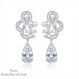 Pivoine Milano Sterling Silver and Crystal Bridal Earrings 112
