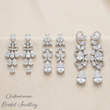Pivoine Milano Sterling Silver and Crystal Bridal Earrings 114