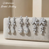 Pivoine Milano Sterling Silver and Crystal Bridal Earrings 123