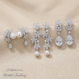 Pivoine Milano Sterling Silver and Crystal Bridal Earrings 120