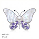 Lunachat Sterling Silver and Crystal Pearl Brooch Milano 6