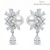 Pivoine Milano Sterling Silver and Crystal Bridal Earrings 86