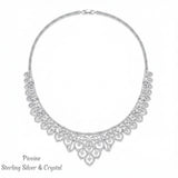 Pivoine Milano Sterling Silver and Crystal Bridal Necklace 25*