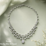 Pivoine Milano Sterling Silver and Crystal Bridal Necklace 9