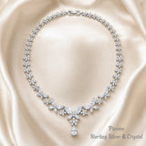 Pivoine Milano Sterling Silver and Crystal Bridal Necklace 31