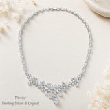 Pivoine Milano Sterling Silver and Crystal Bridal Necklace 40*