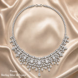 Pivoine Milano Sterling Silver and Crystal Bridal Necklace 17