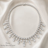 Pivoine Milano Sterling Silver and Crystal Bridal Necklace 60