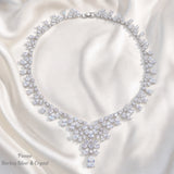Pivoine Milano Sterling Silver and Crystal Bridal Necklace 29